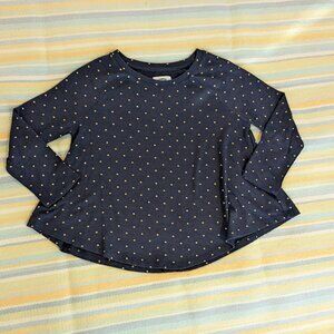 🛍️ BUNDLE ONLY • Old Navy blue & gold polka dot top size Medium (8)